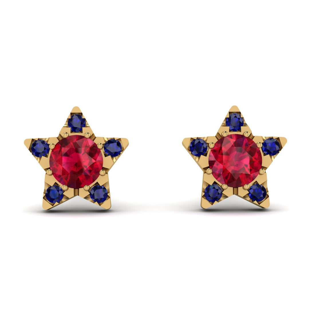 Star Halo Ruby Earrings - Zelda No. 70