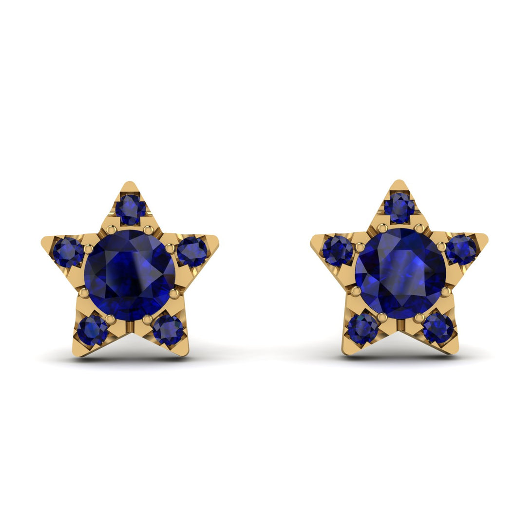 Star Halo Sapphire Earrings - Zelda No. 73
