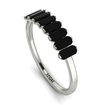 Emerald Cut Black Diamond Band - Esther No. 9 image 1