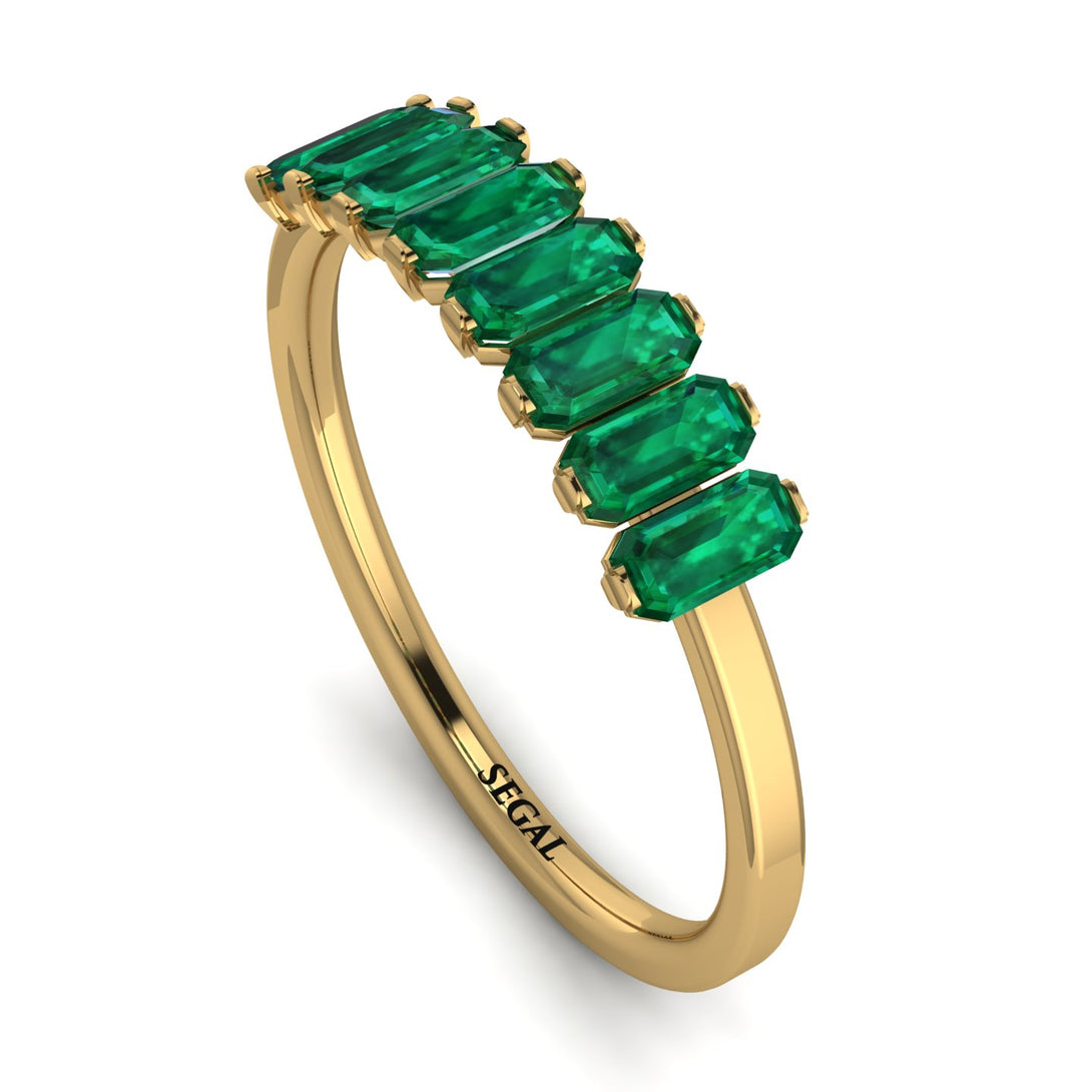 Emerald Cut Emerald Band - Esther No. 4