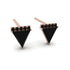 Triangle Black Diamond Earrings Stud - Kairi No. 8