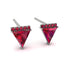 Triangle Ruby Earrings Stud - Kairi No. 12
