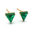 Triangle Emerald Earrings Stud - Kairi No. 4