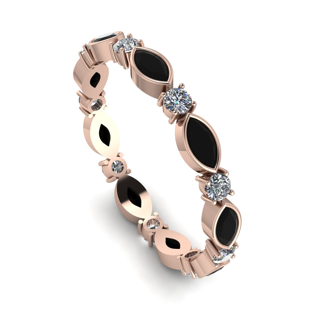 Marquise Black Diamond Eternity Band - Cecilia No. 8