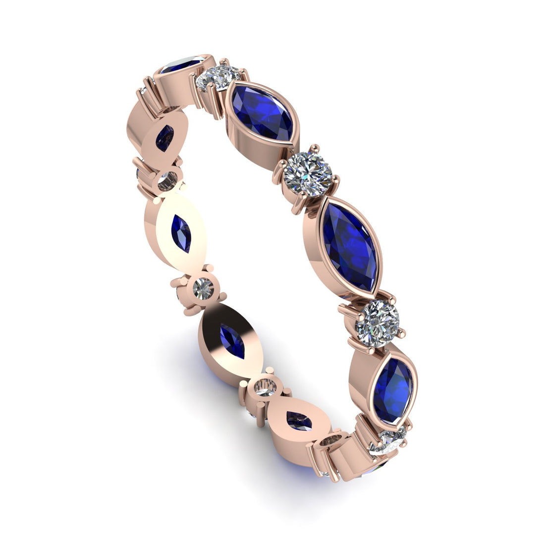 Marquise Sapphire Eternity Band - Cecilia No. 14
