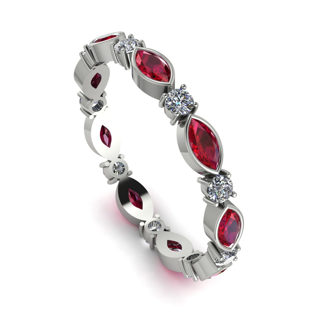 Marquise Ruby Eternity Band - Cecilia No. 12