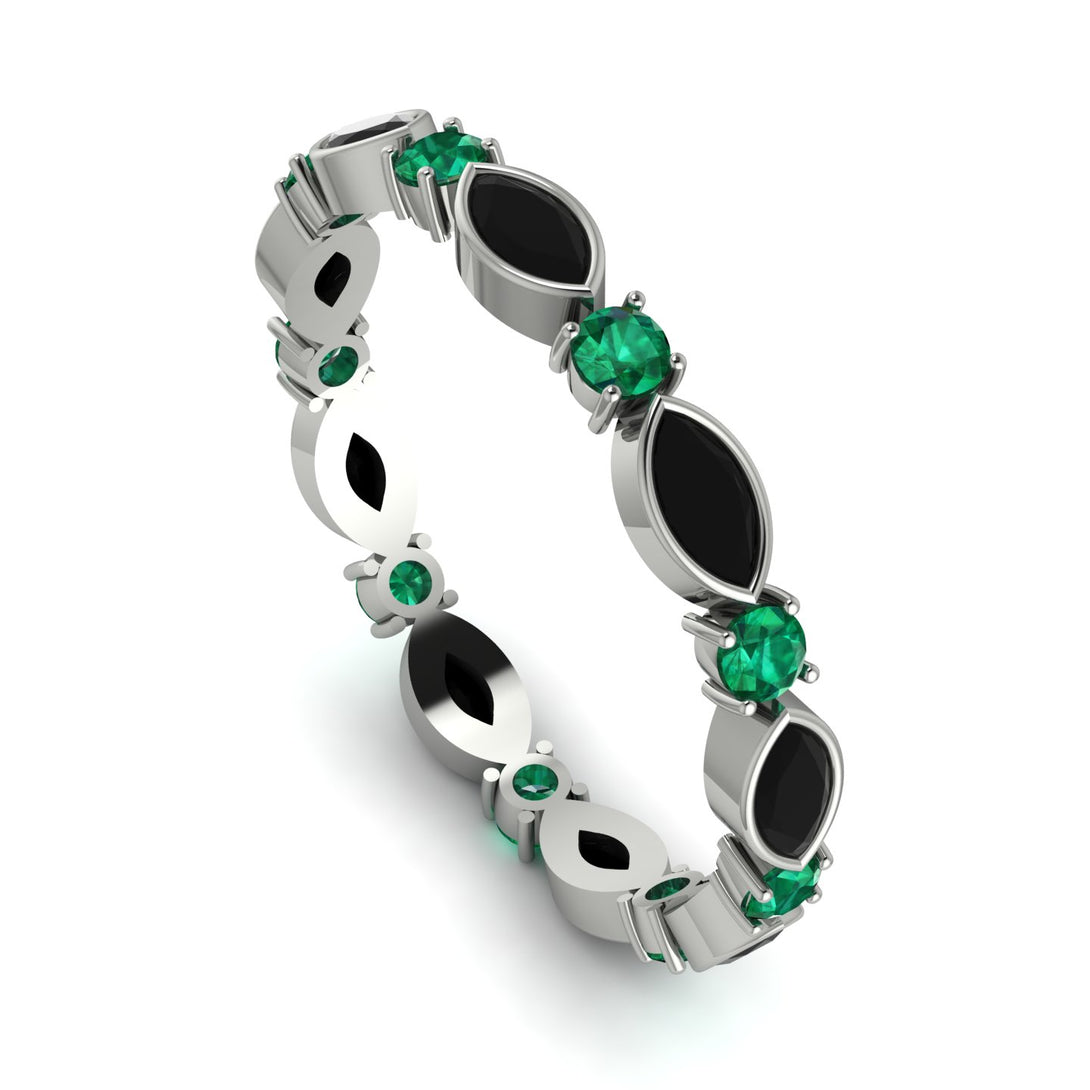 Marquise Black Diamond Eternity Band - Cecilia No. 24