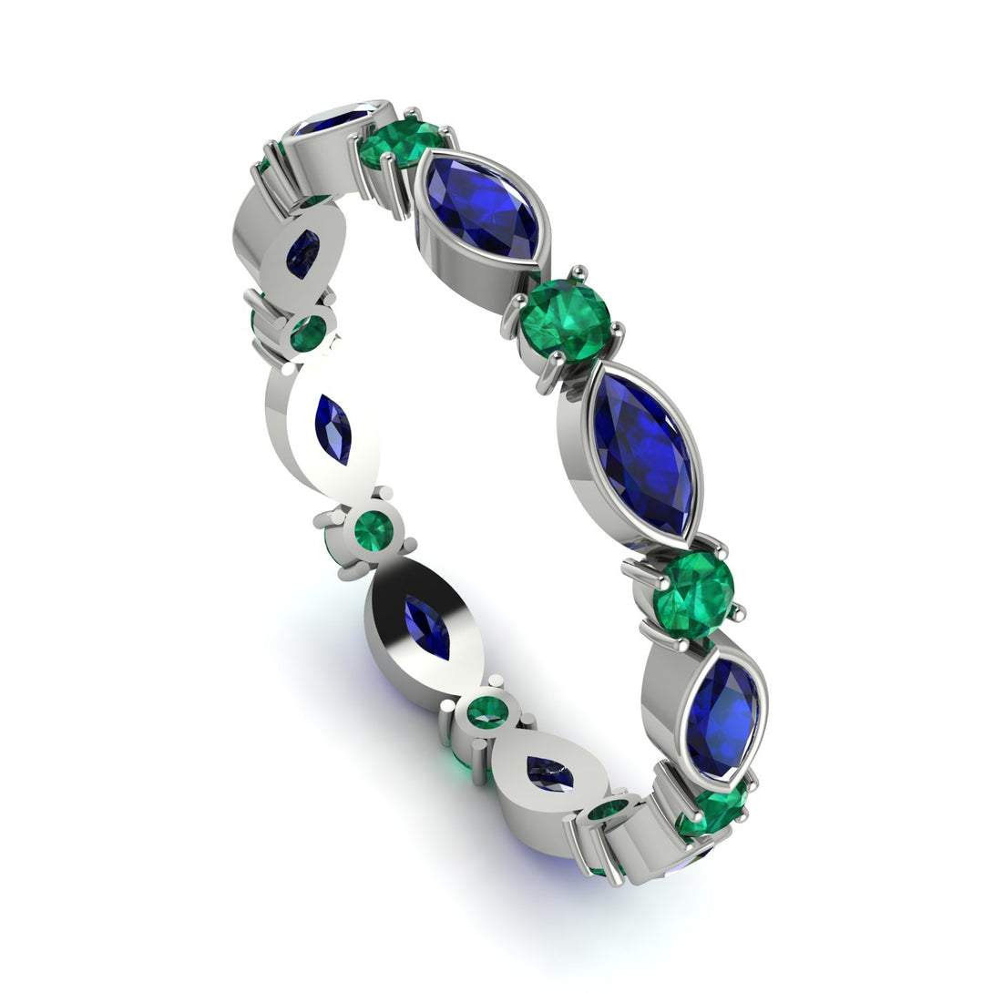 Marquise Sapphire Eternity Band - Cecilia No. 30