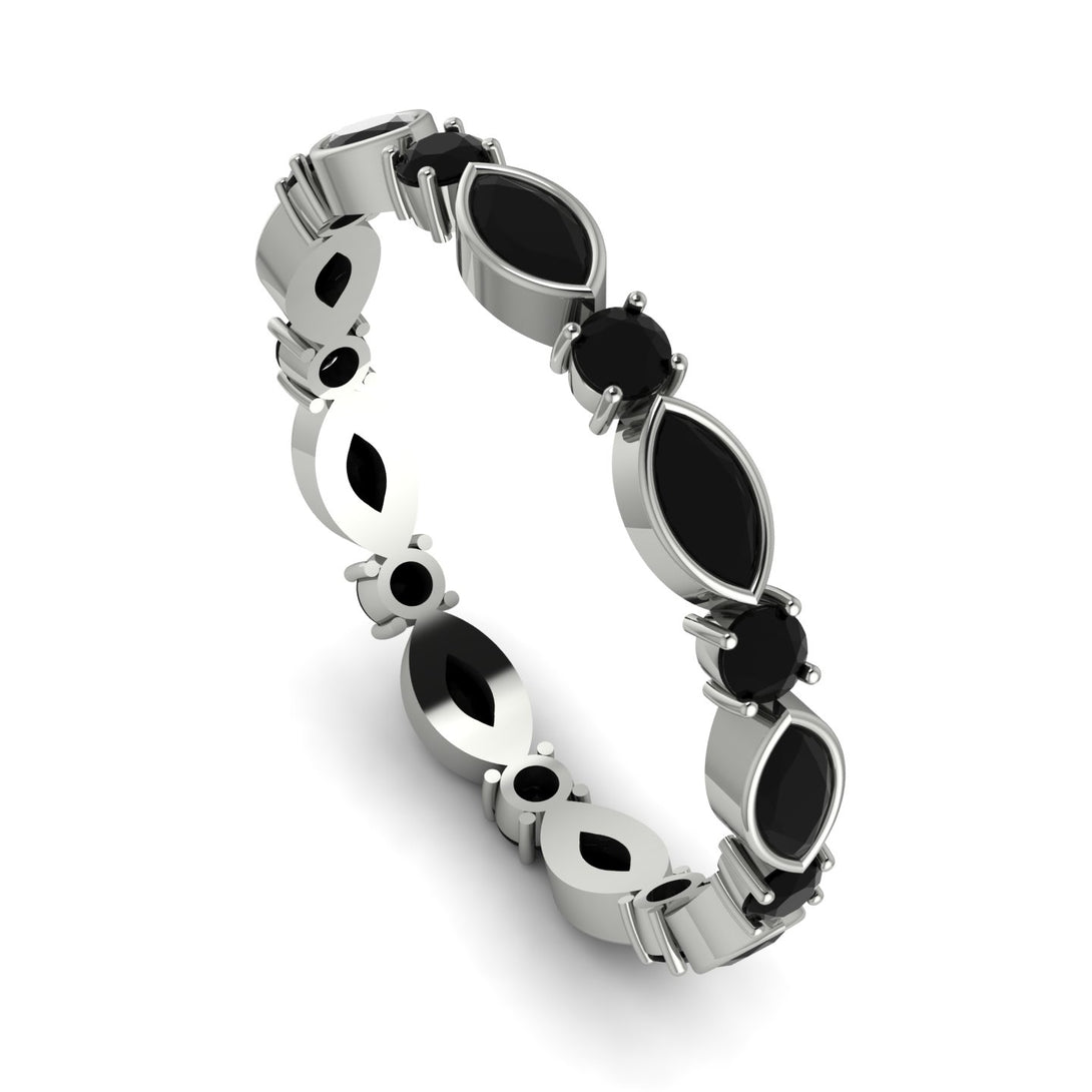 Marquise Black Diamond Eternity Band - Cecilia No. 39