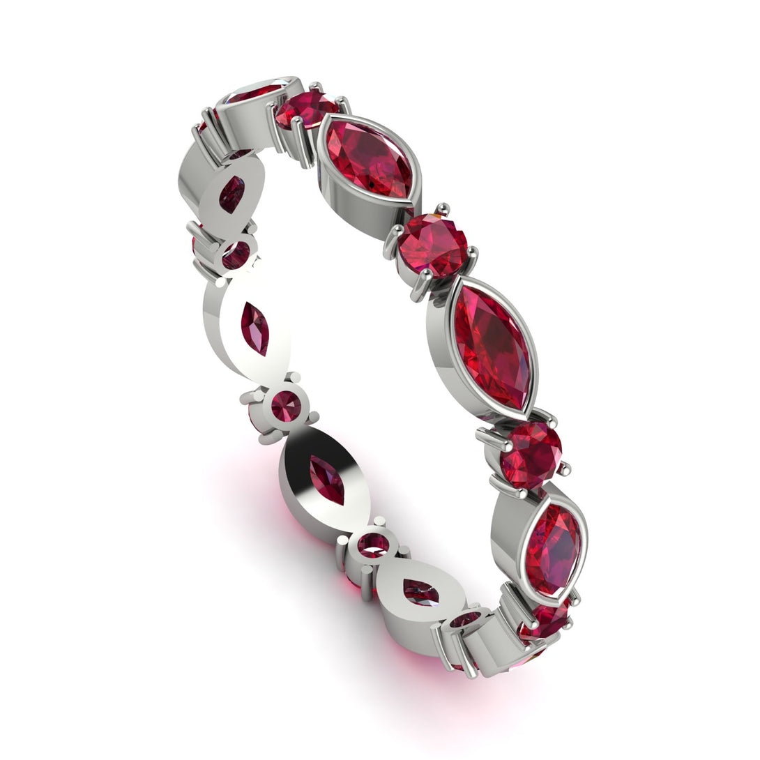 Marquise Ruby Eternity Band - Cecilia No. 57