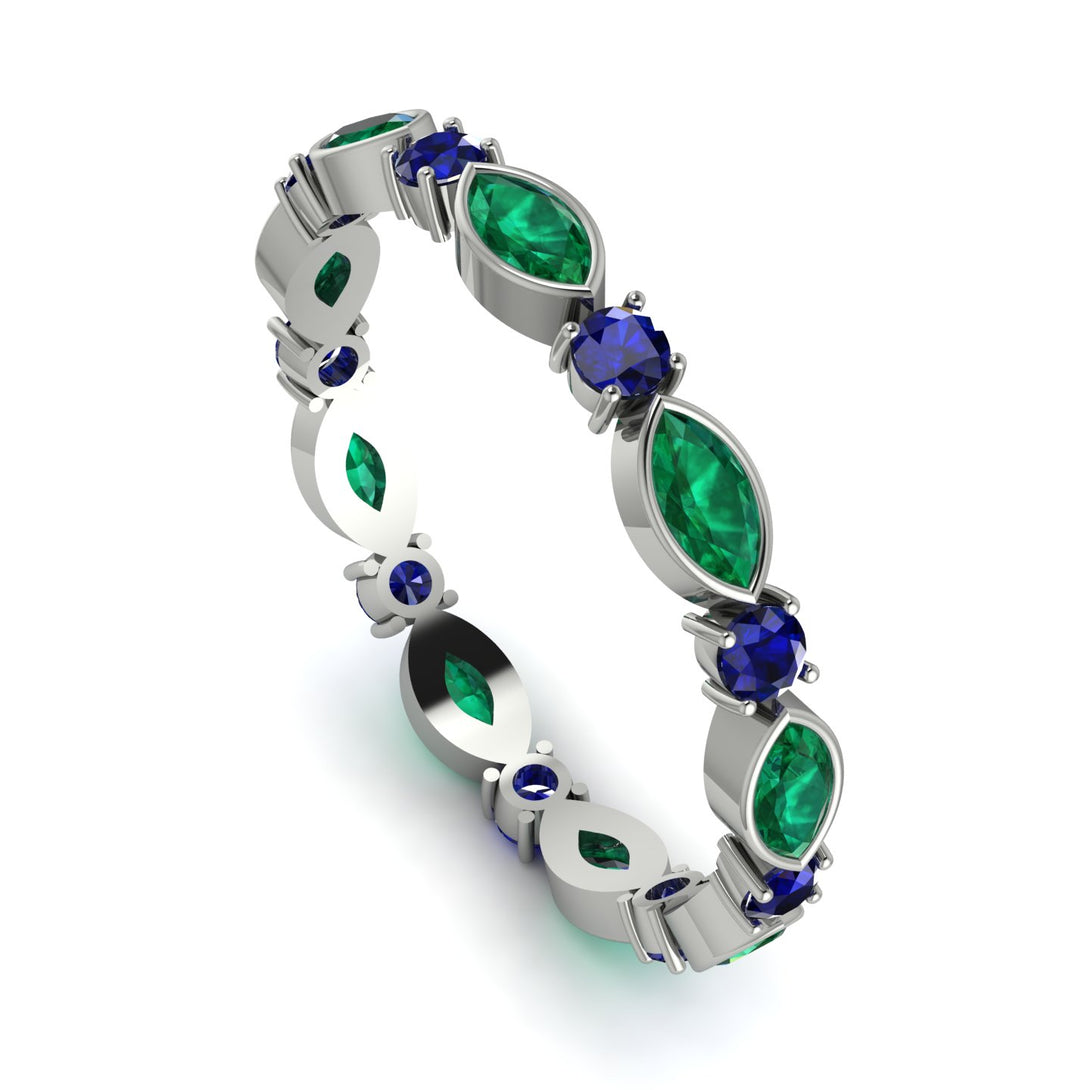 Marquise Emerald Eternity Band - Cecilia No. 66