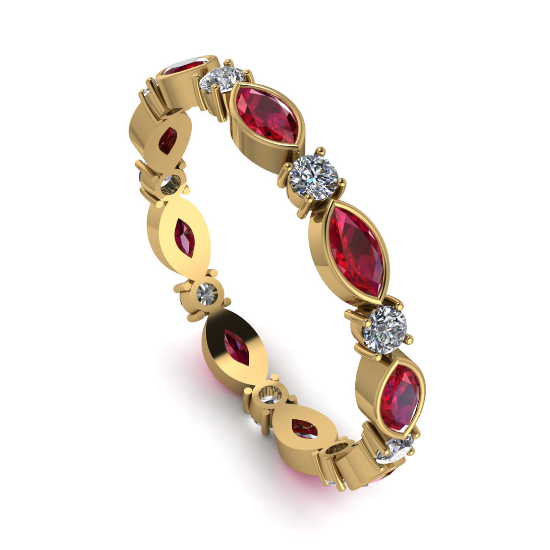 Marquise Ruby Eternity Band - Cecilia No. 10