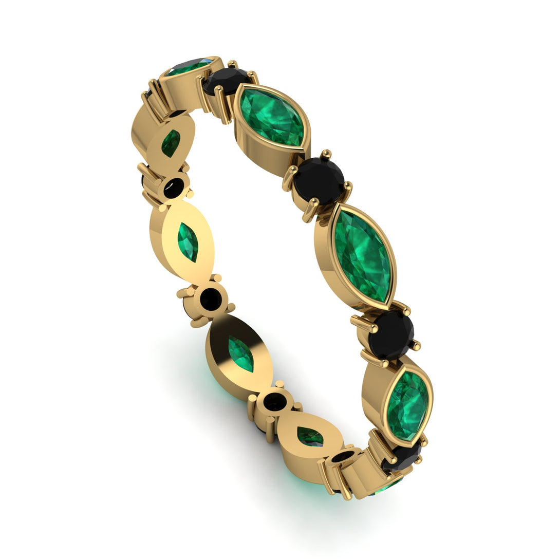 Marquise Emerald Eternity Band - Cecilia No. 34