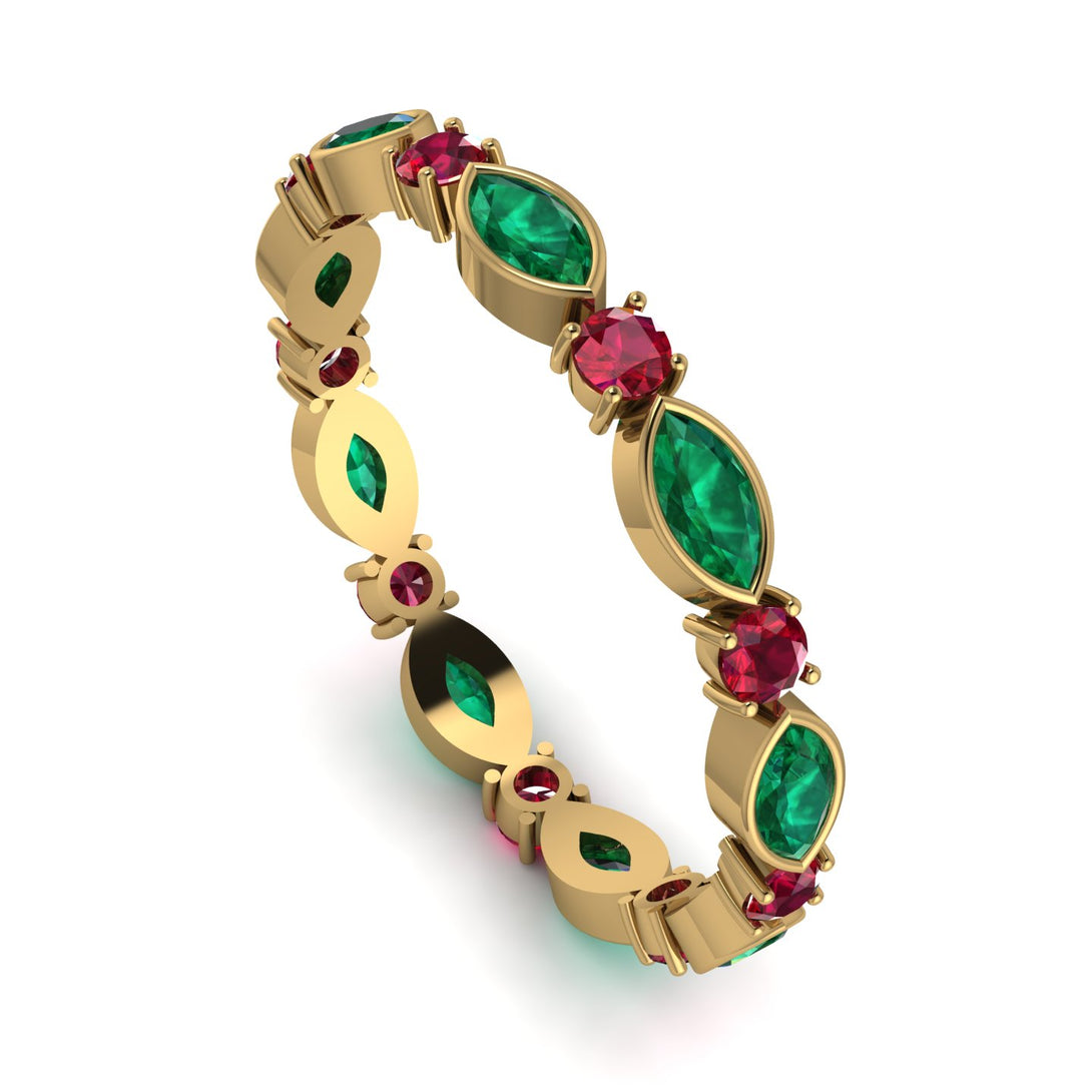 Marquise Emerald Eternity Band - Cecilia No. 49