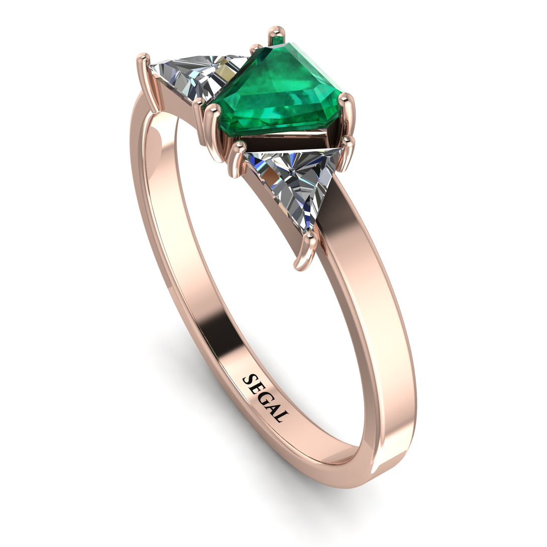 Triangle Emerald Engagement Ring - Molly No. 5