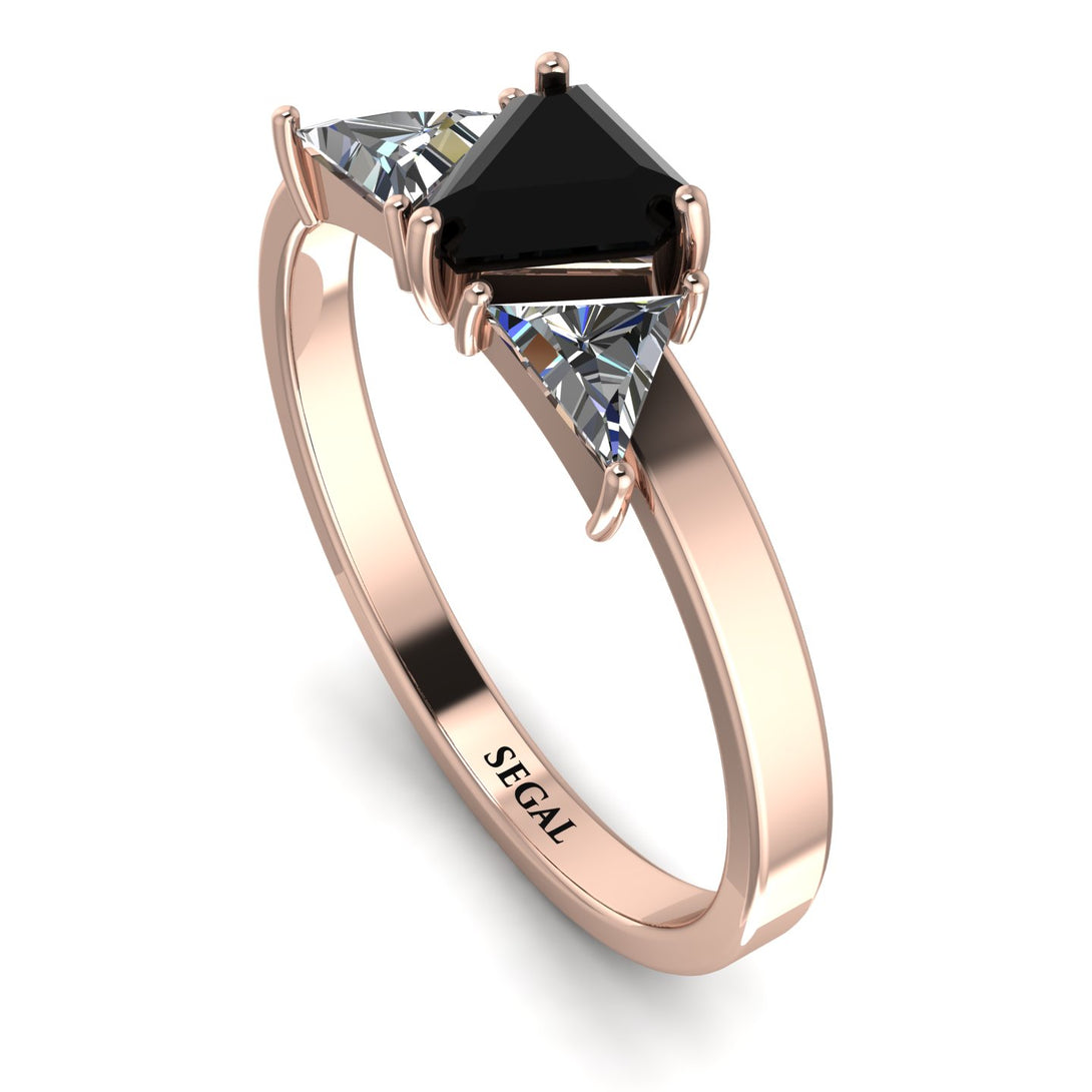 Triangle Black Diamond Engagement Ring - Molly No. 8
