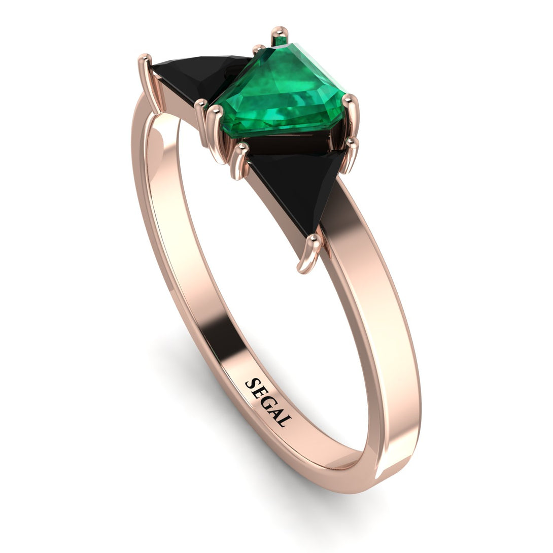 Triangle Emerald Engagement Ring - Molly No. 35