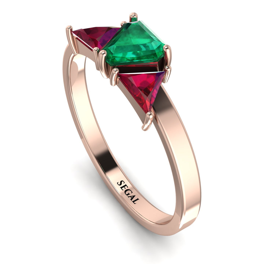 Triangle Emerald Engagement Ring - Molly No. 50