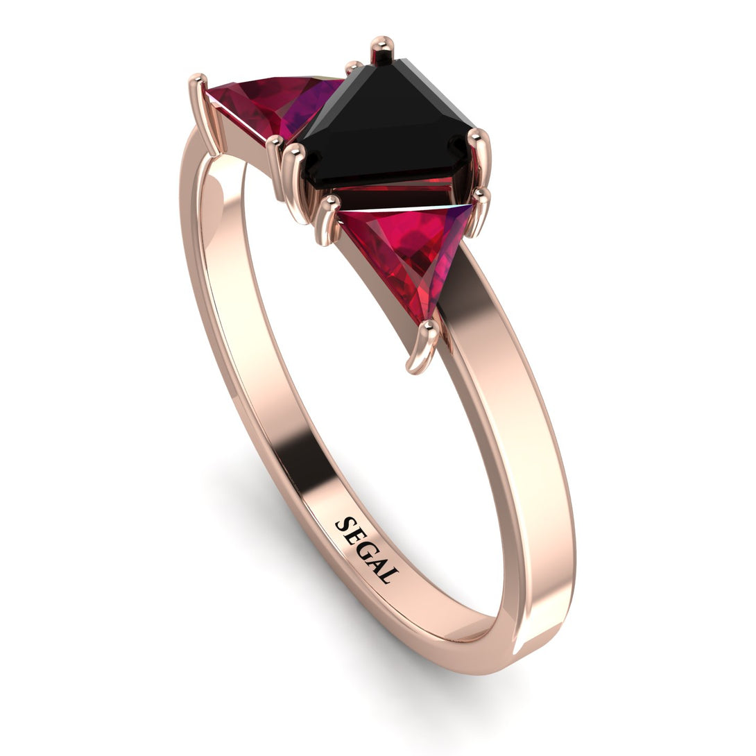 Triangle Black Diamond Engagement Ring - Molly No. 53