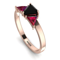 Triangle Black Diamond Engagement Ring - Molly No. 53 image 1