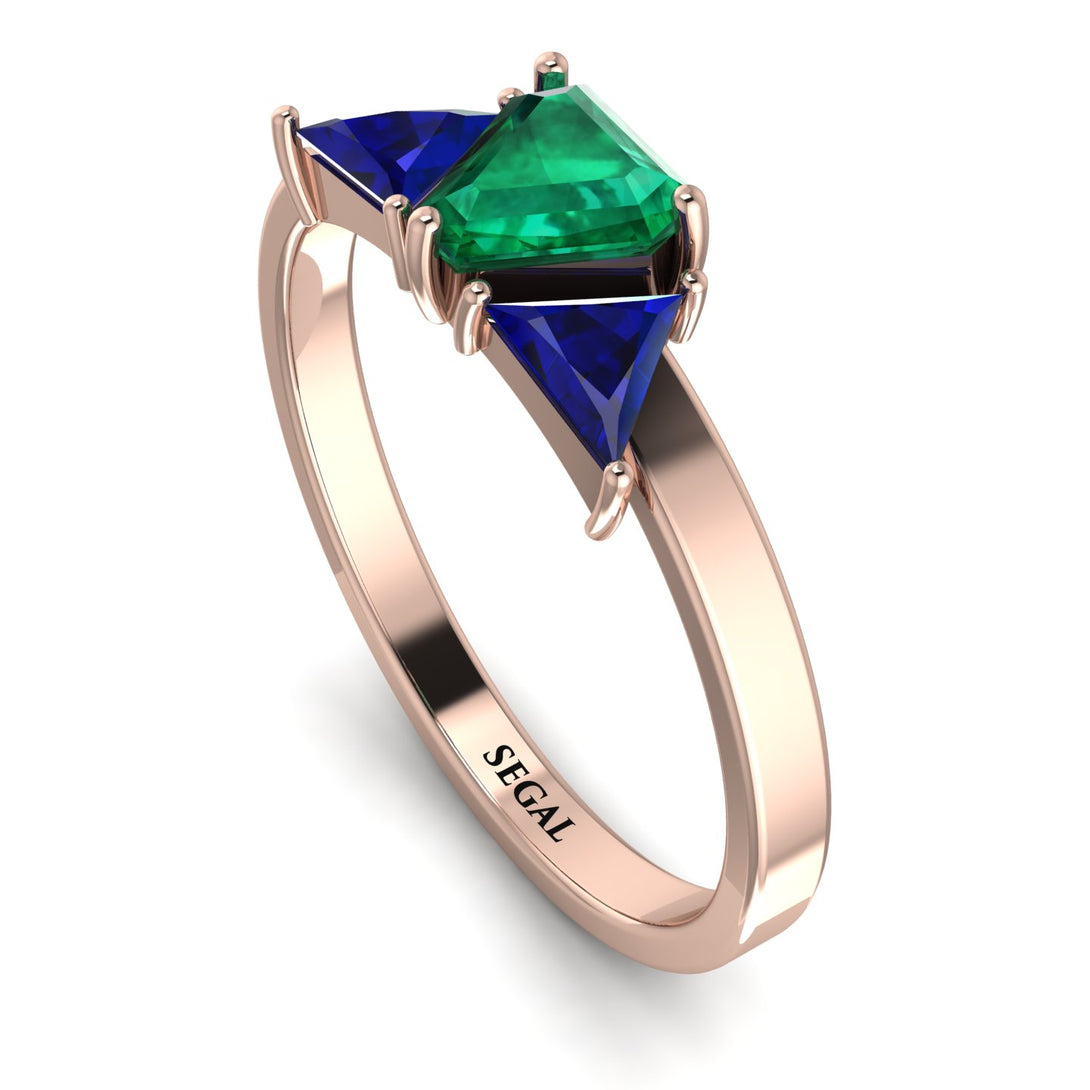 Triangle Emerald Engagement Ring - Molly No. 65
