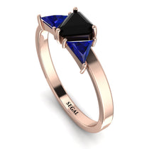 Triangle Black Diamond Engagement Ring - Molly No. 68 image 1