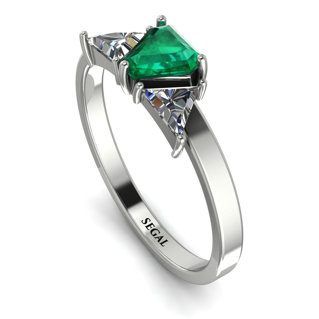 Triangle Emerald Engagement Ring - Molly No. 6