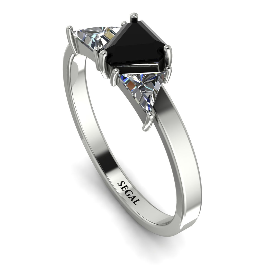 Triangle Black Diamond Engagement Ring - Molly No. 9