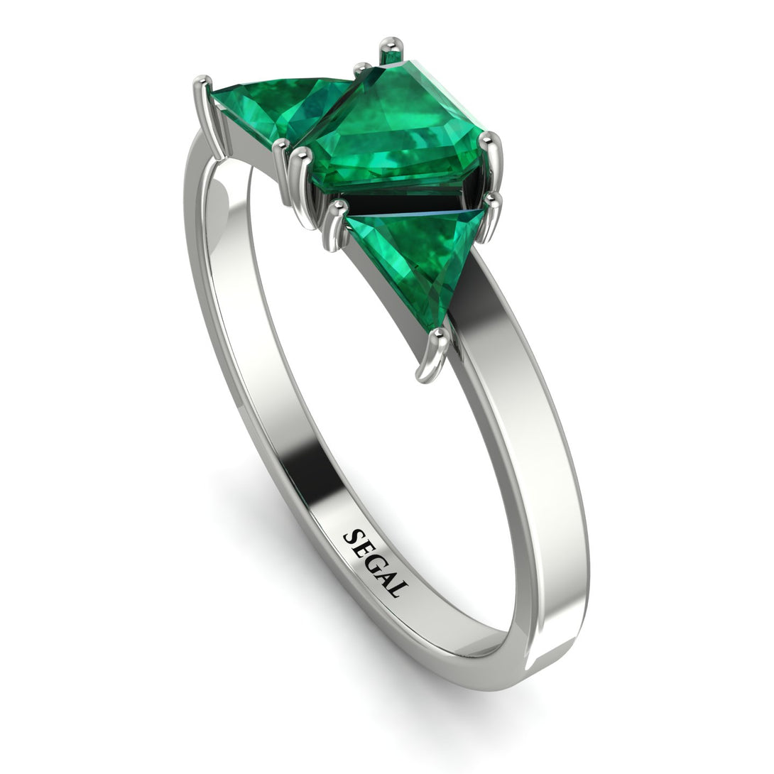 Triangle Emerald Engagement Ring - Molly No. 21