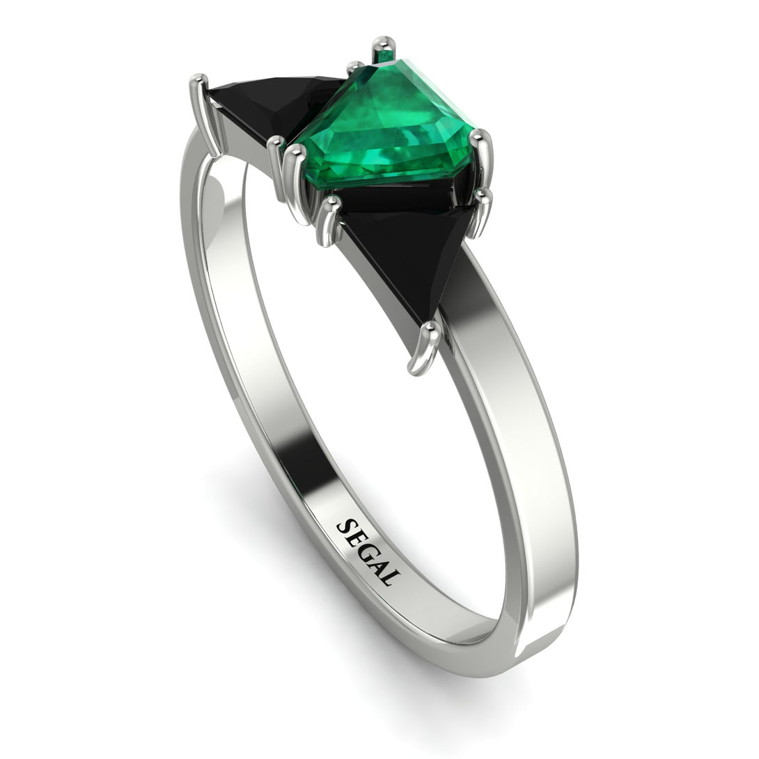Triangle Emerald Engagement Ring - Molly No. 36