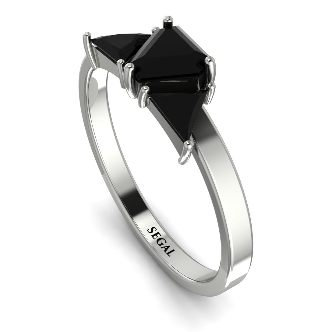 Triangle Black Diamond Engagement Ring - Molly No. 39