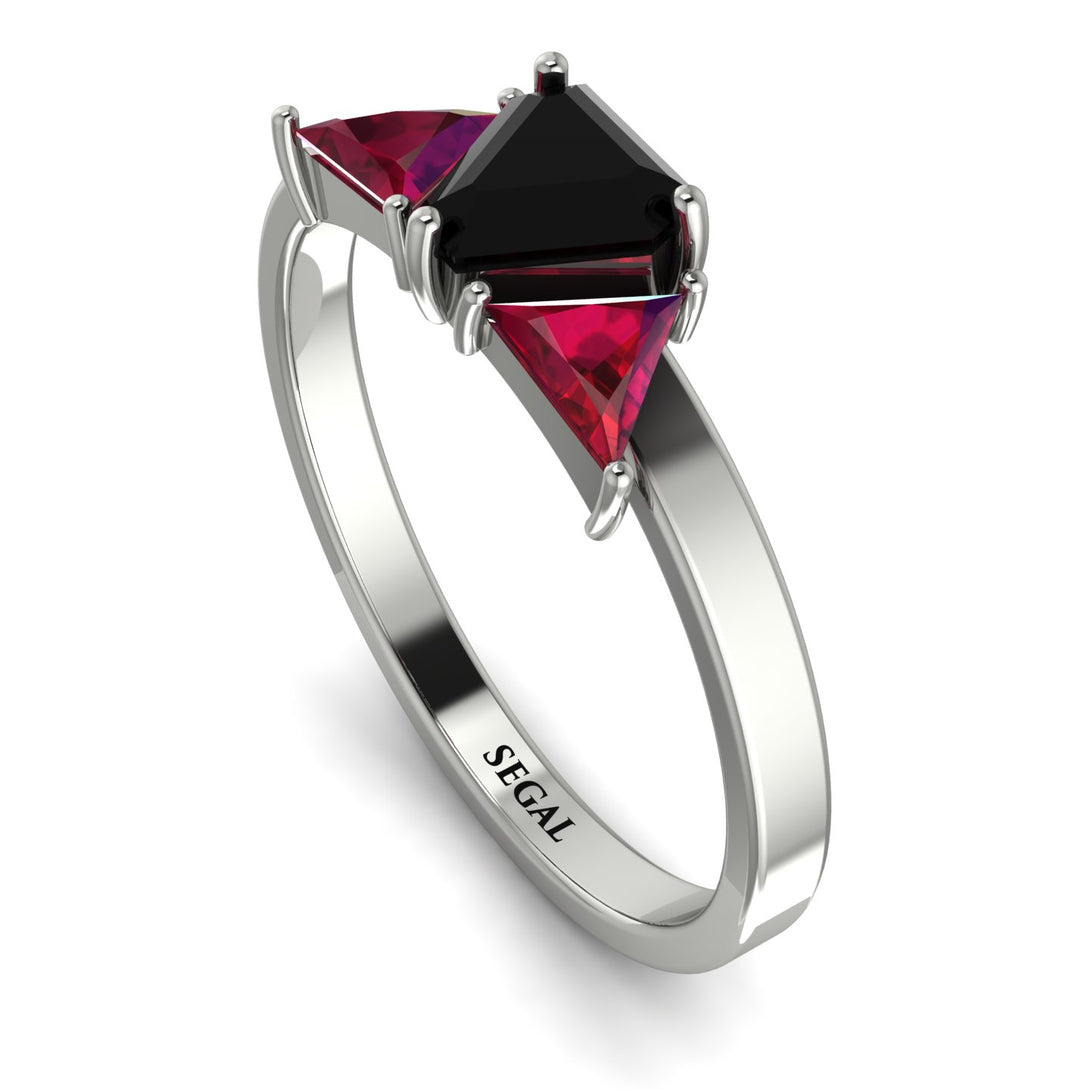 Triangle Black Diamond Engagement Ring - Molly No. 54