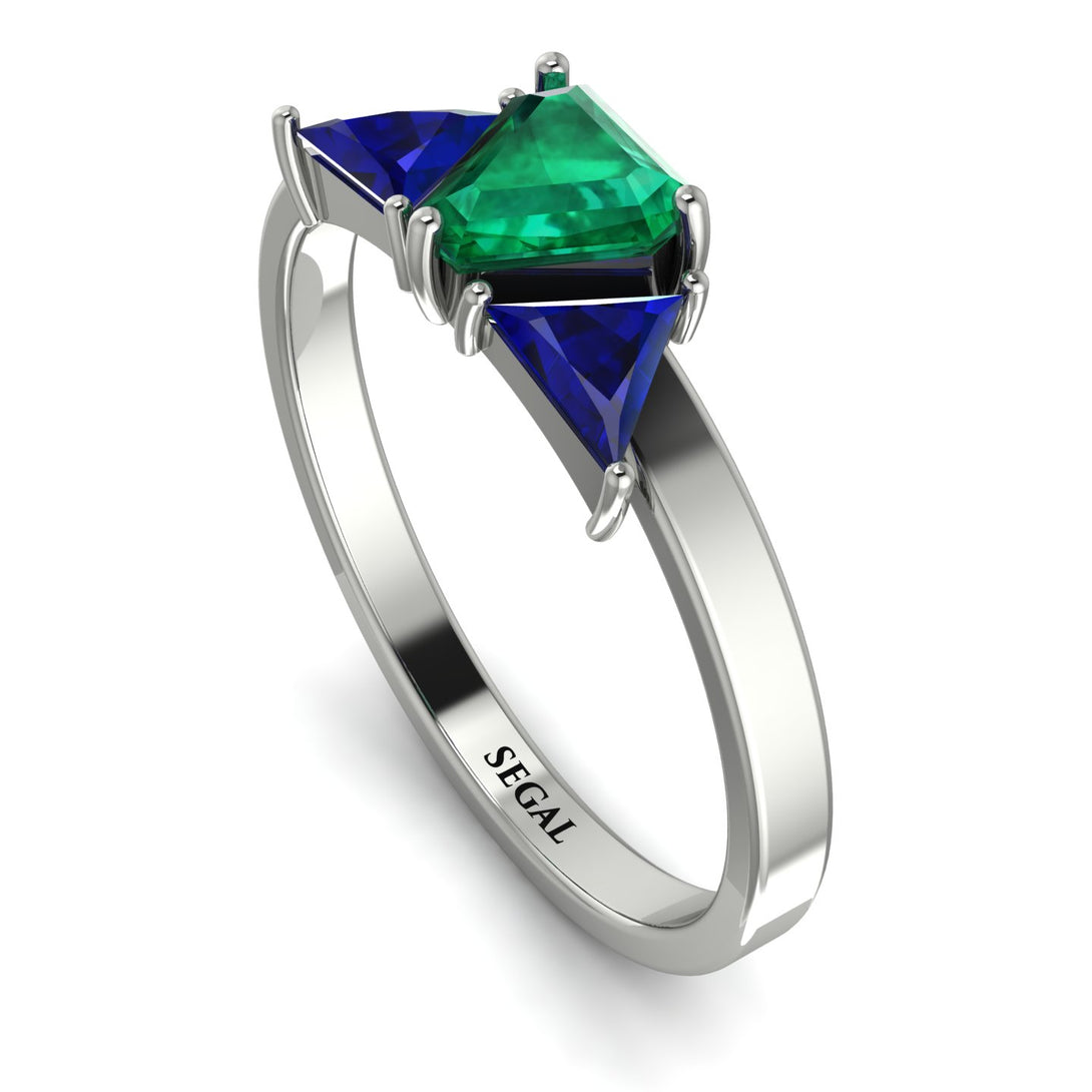 Triangle Emerald Engagement Ring - Molly No. 66