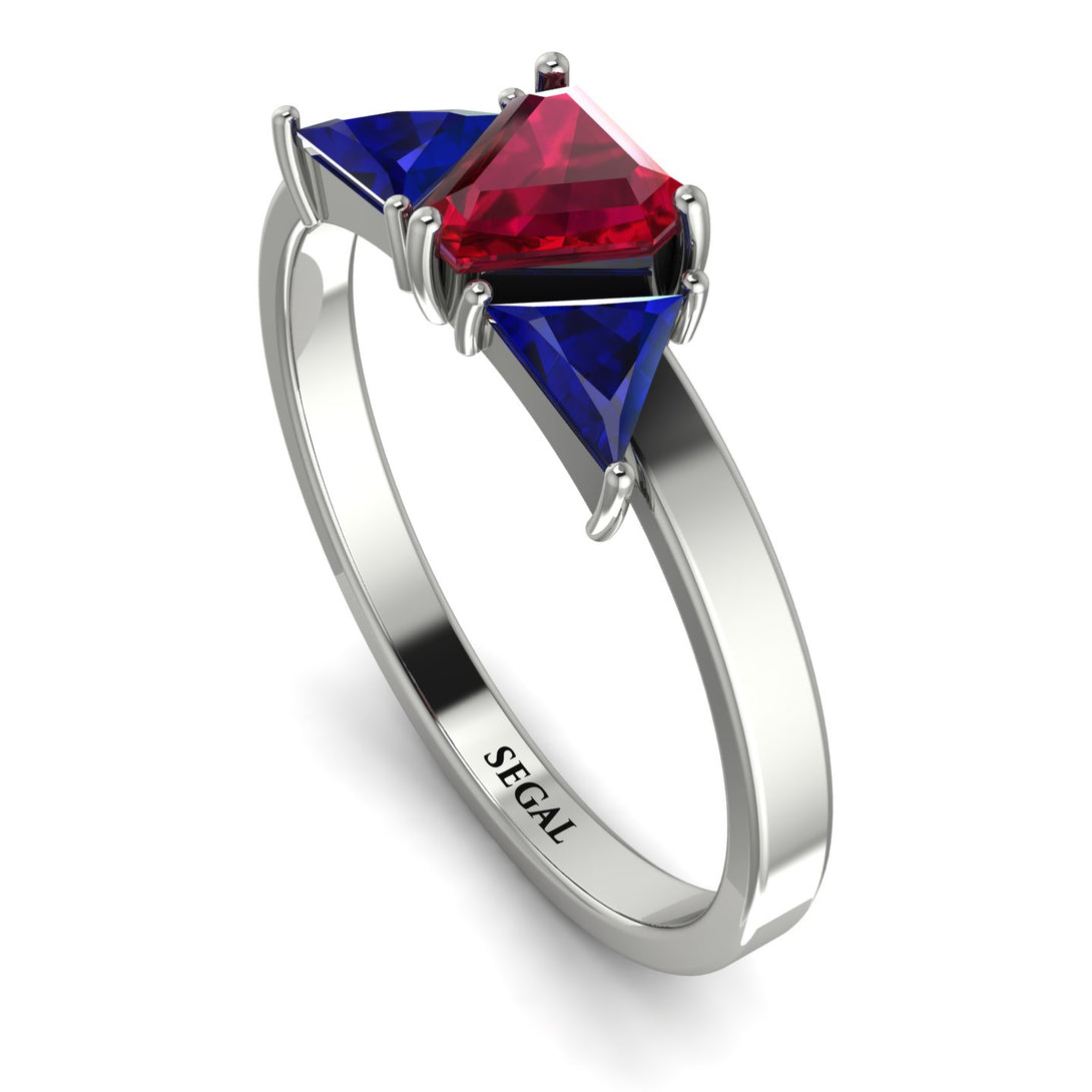 Triangle Ruby Engagement Ring - Molly No. 72