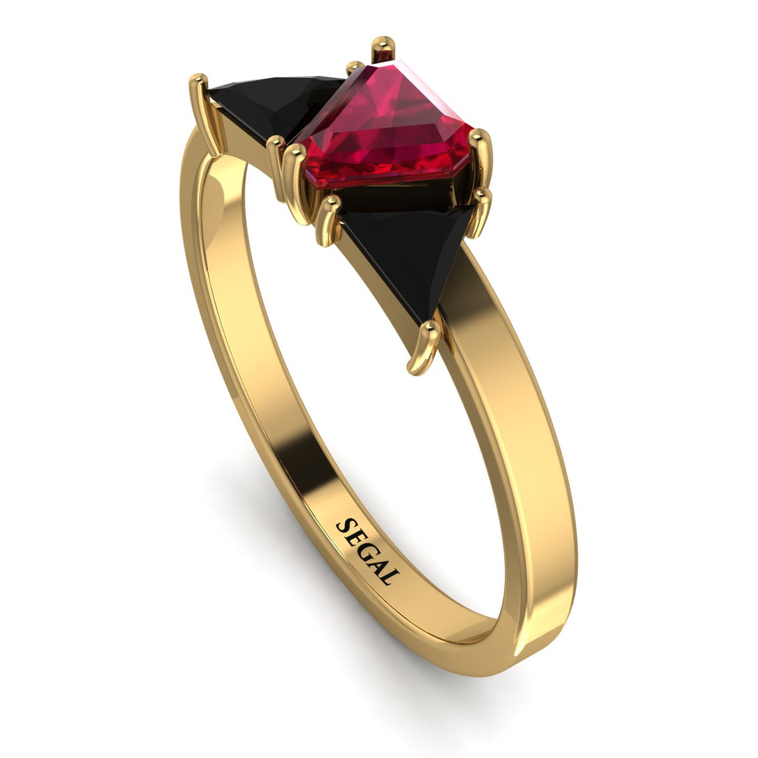 Triangle Ruby Engagement Ring - Molly No. 40