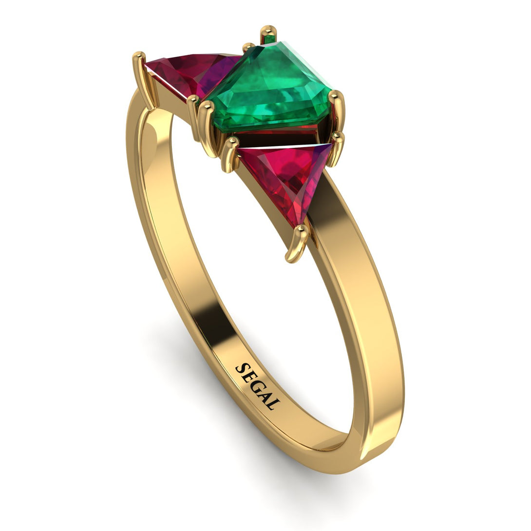 Triangle Emerald Engagement Ring - Molly No. 49