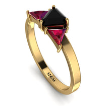 Triangle Black Diamond Engagement Ring - Molly No. 52 image 1