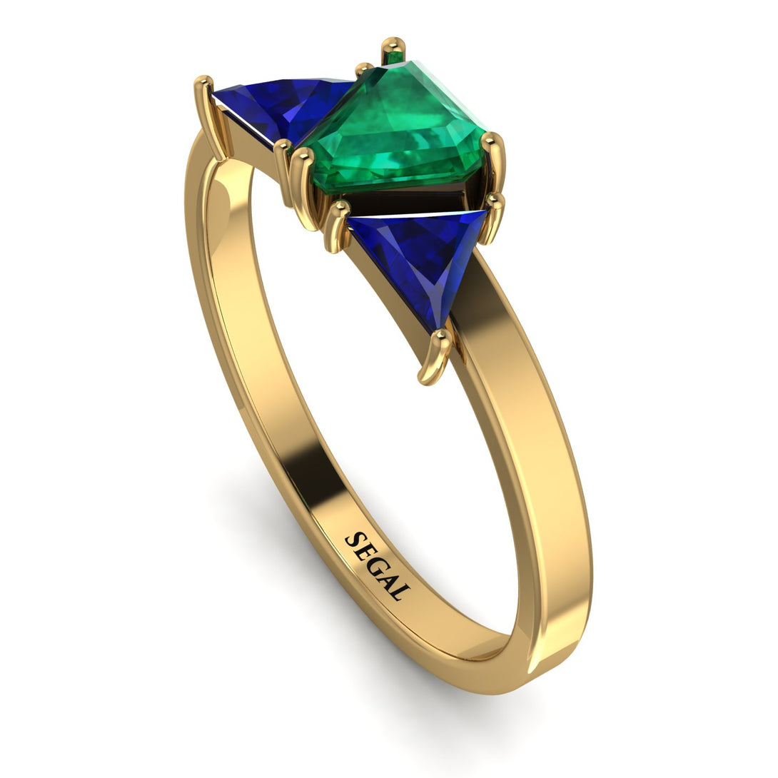 Triangle Emerald Engagement Ring - Molly No. 64
