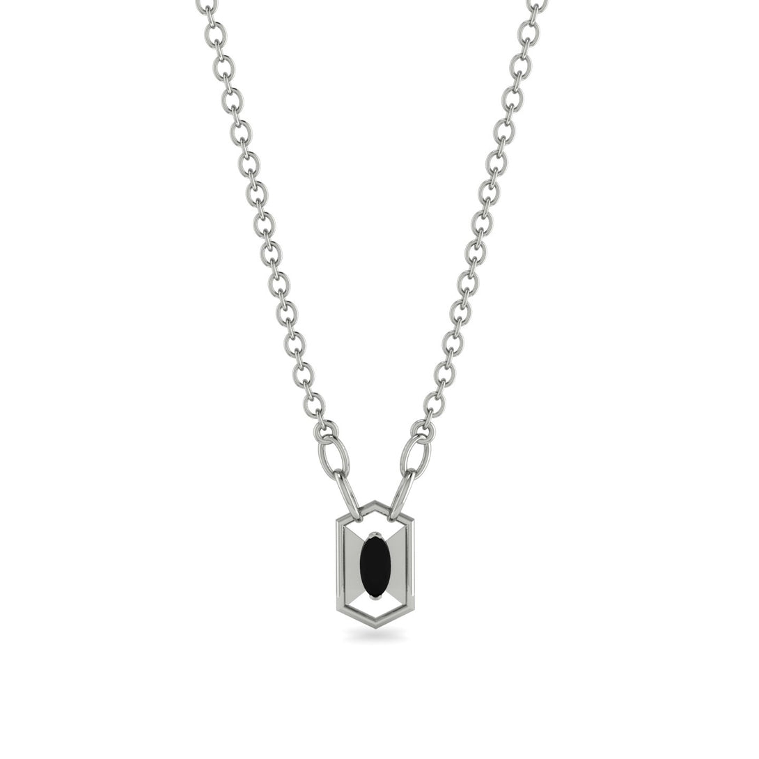 Marquise Black Diamond Geometrical Necklace - Aleena No. 9