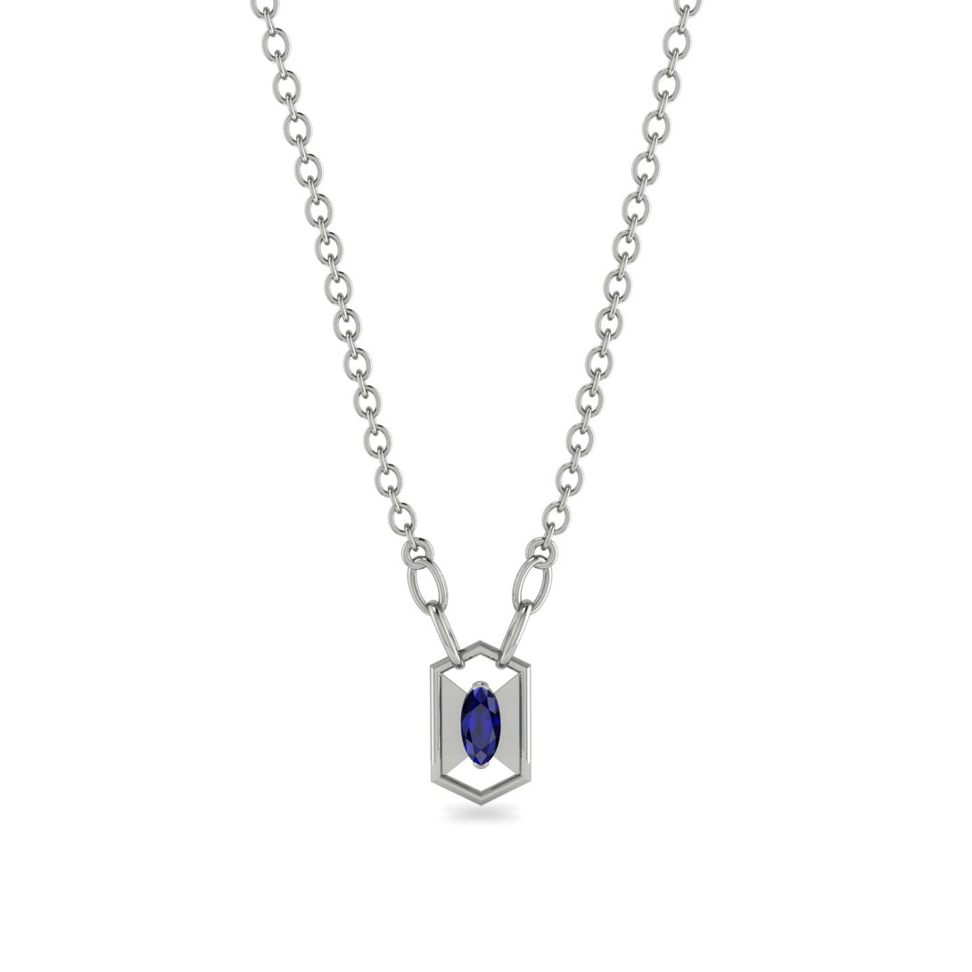 Marquise Sapphire Geometrical Necklace - Aleena No. 15