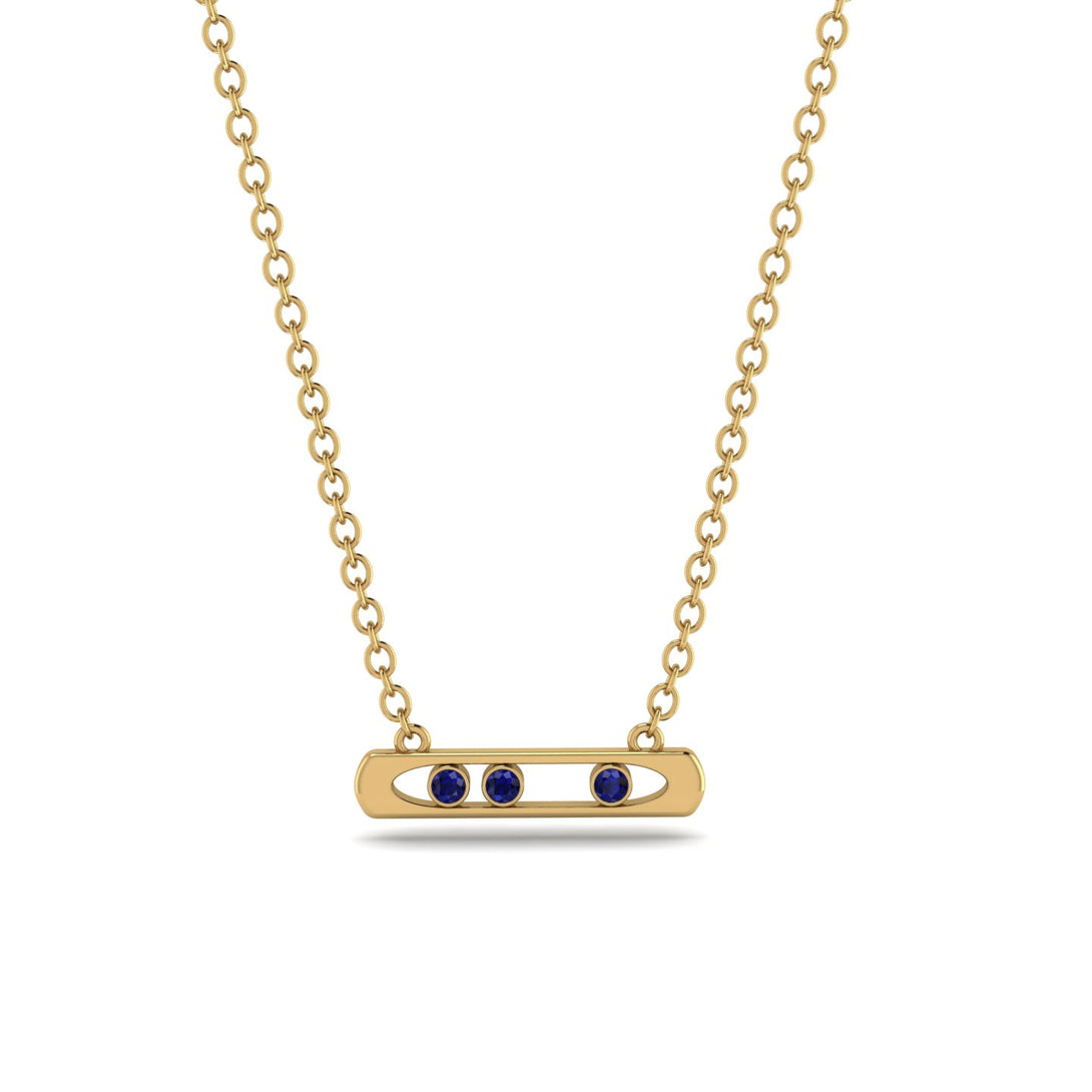 3 Sapphire Stone Bar Necklace - Nala No. 13