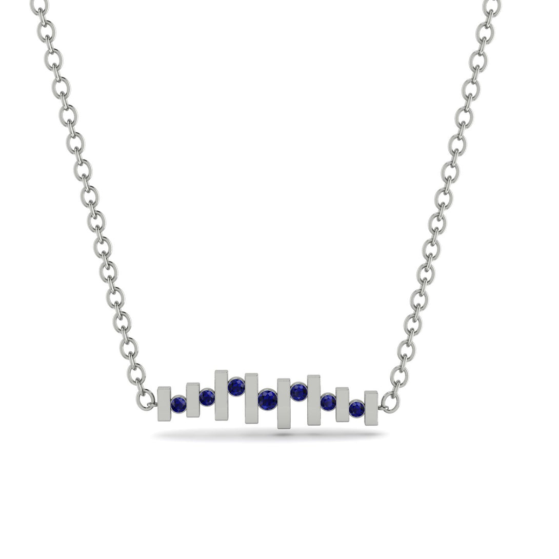 Bars Sapphire Necklace - Mercy No. 15