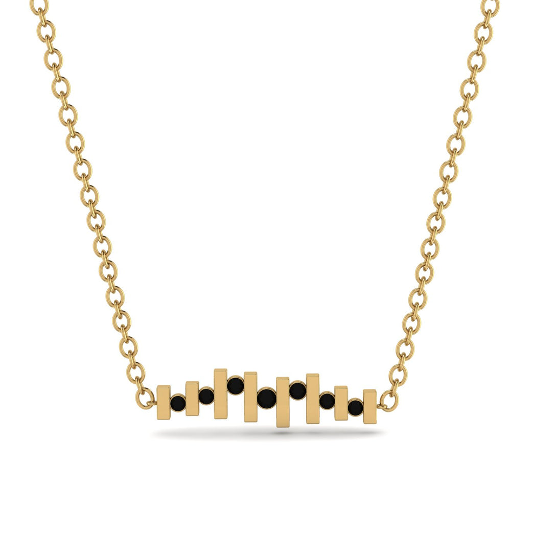 Bars Black Diamond Necklace - Mercy No. 7