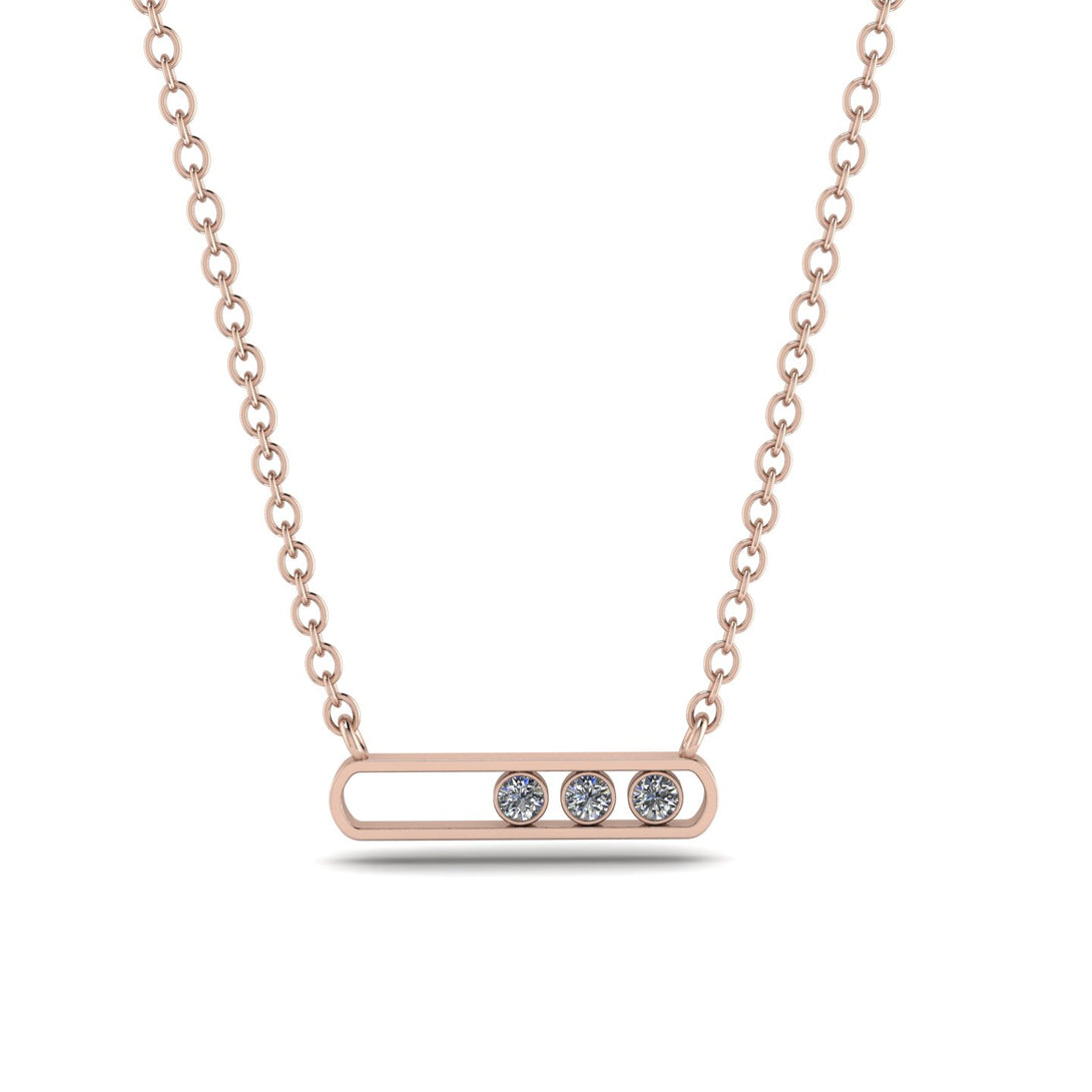 3 Diamond Stone Hollow Necklace - Zaria No. 2