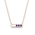 3 Sapphire Stone Hollow Necklace - Zaria No. 14