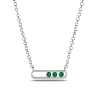 3 Emerald Stone Hollow Necklace - Zaria No. 6 image 1