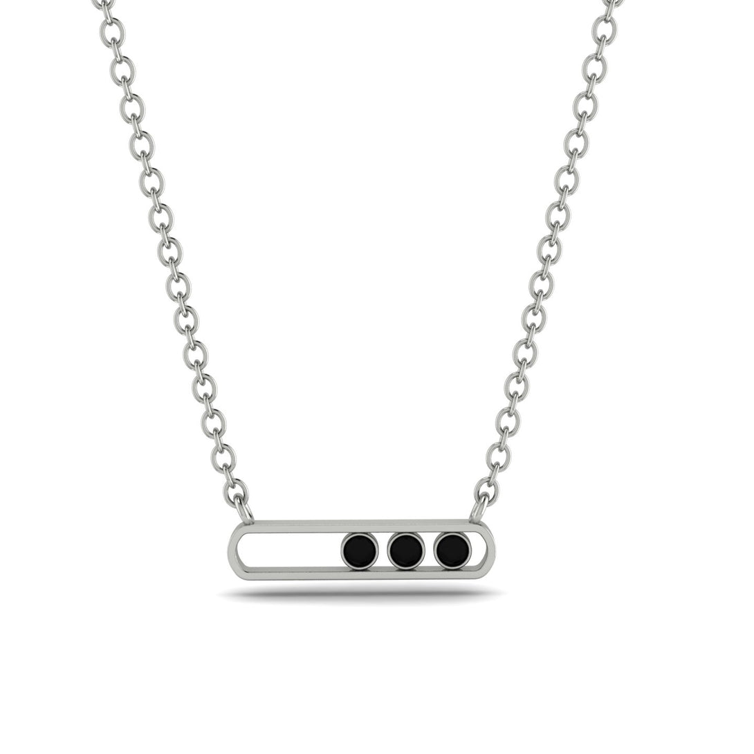 3 Black Diamond Stone Hollow Necklace - Zaria No. 9
