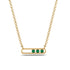 3 Emerald Stone Hollow Necklace - Zaria No. 4