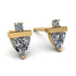 Triangle Diamond Earrings With Round Stone - Estella No. 1