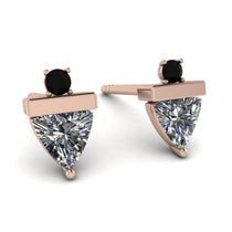 Triangle Diamond Earrings With Round Stone - Estella No. 32 image 1